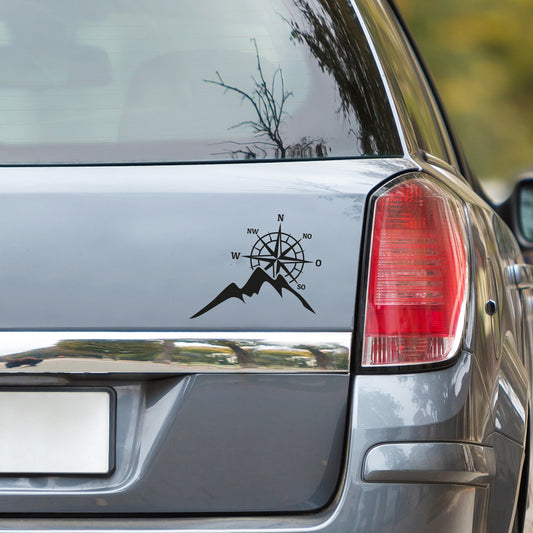 Kompass und Berge Autosticker