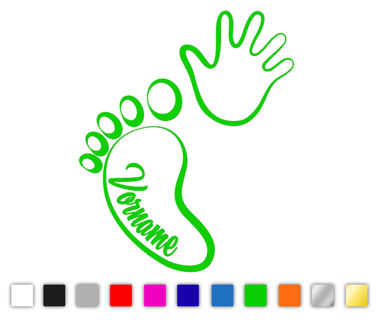 Baby Fuß Hand Autosticker