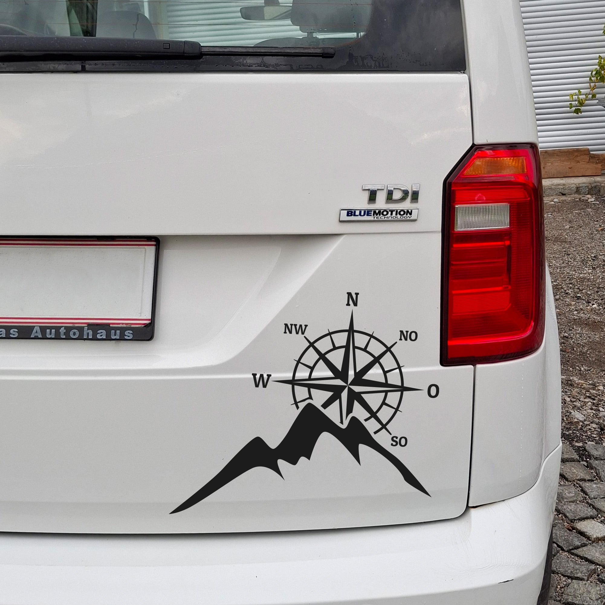 Kompass und Berge Autosticker