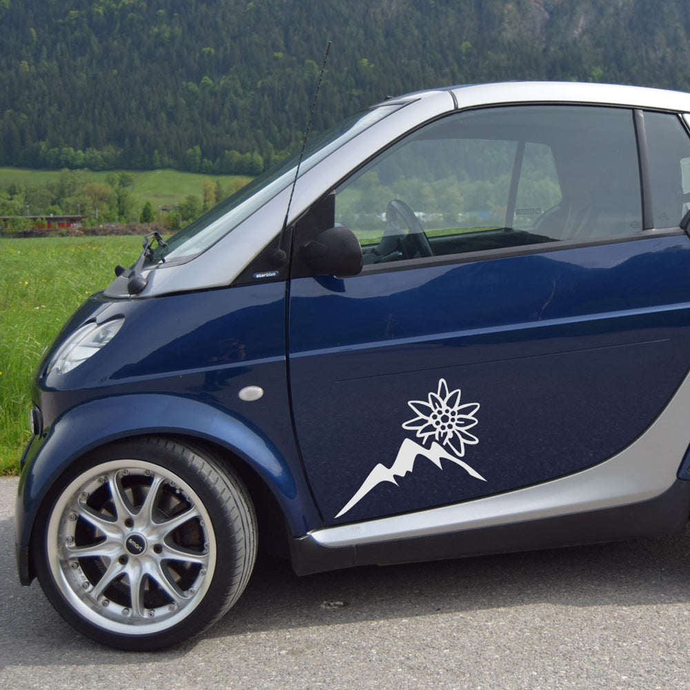 Berge mit Edelweiß Autosticker