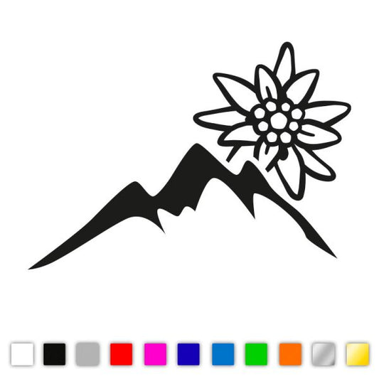 Berge mit Edelweiß Autosticker
