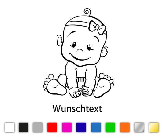 Baby Mädchen Autosticker