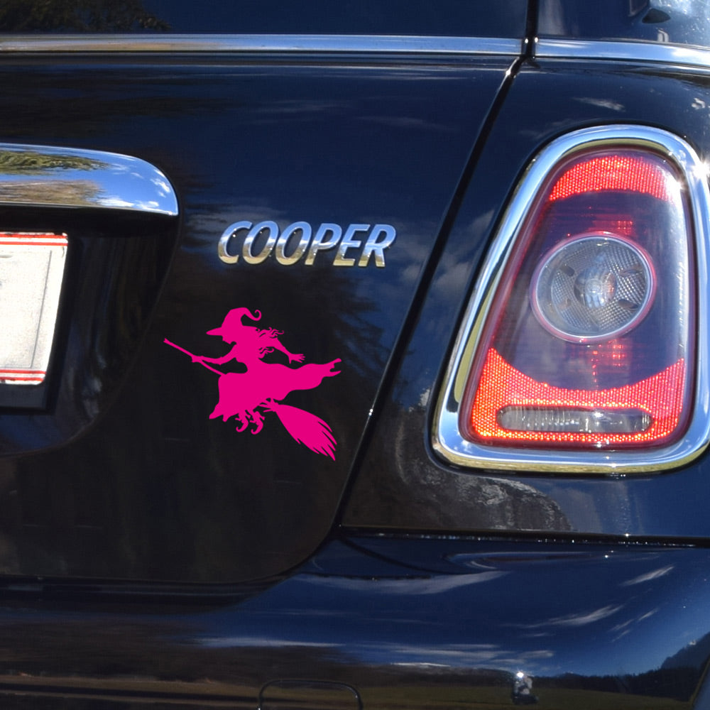 Hexe auf Besen Autosticker