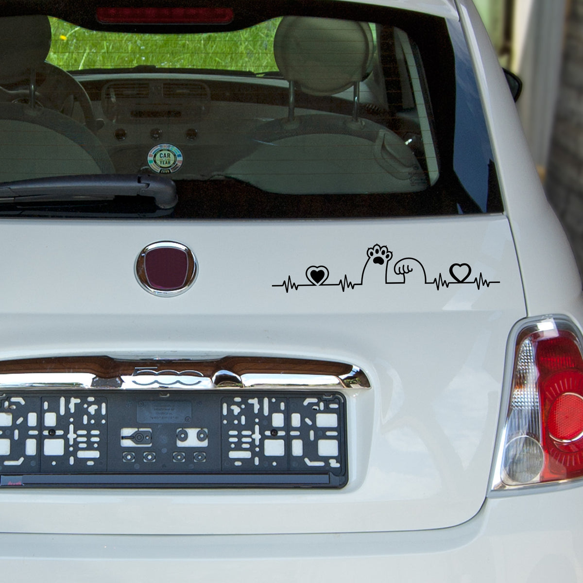 Katzenliebe Herzkurve Autoaufkleber