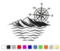Kompass - Meer und Berge Autosticker