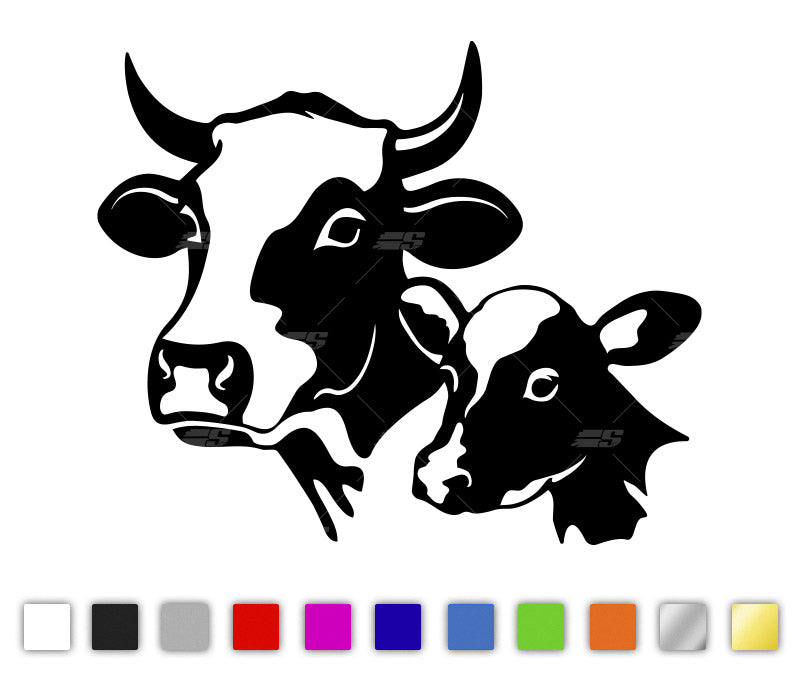 Landwirtschaft Kuh & Kalb Autosticker