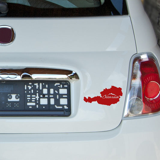 Österreich Landkarte mit Schriftzug Autosticker