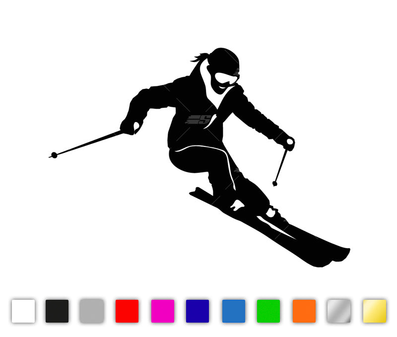 Skifahrerin Autosticker