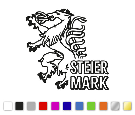 Steirischer Panther mit Schriftzug Steiermark Autosticker