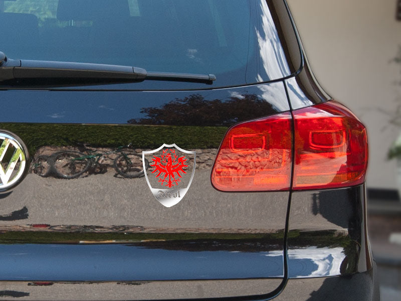 Tiroler Adler mit Schild rot chrom Autosticker