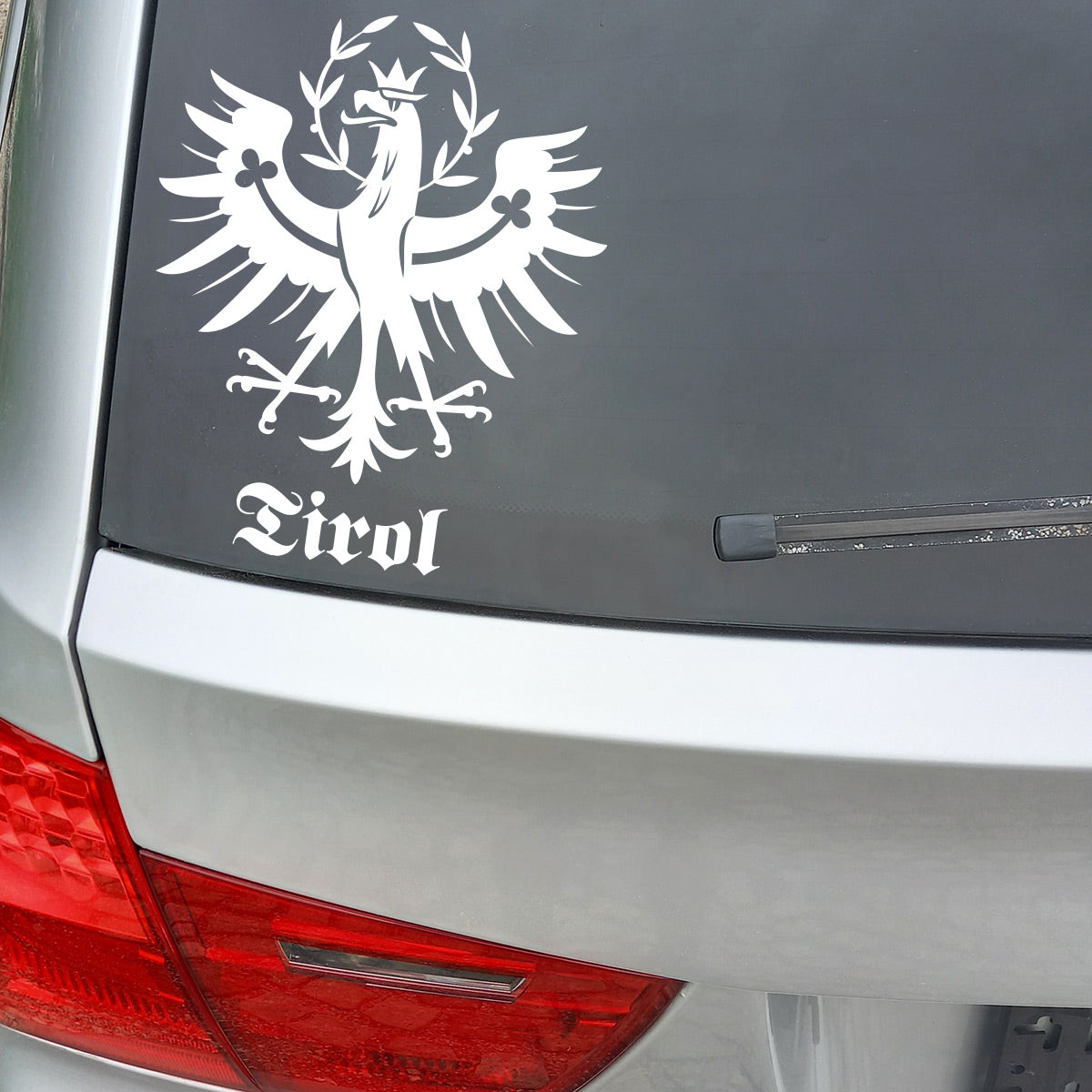 Tiroler Adler weiß mit Schriftzug Tirol KFZ-Aufkleber