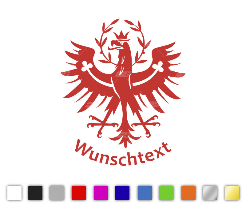 Tiroler Adler Autoaufkleber mit Wunschtext