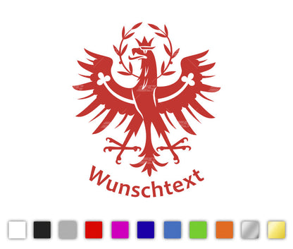 Tiroler Adler Autoaufkleber mit Wunschtext