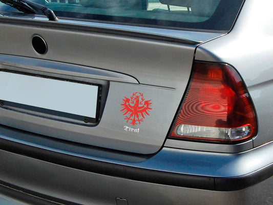 Tiroler Adler rot mit Schriftzug Tirol Autosticker