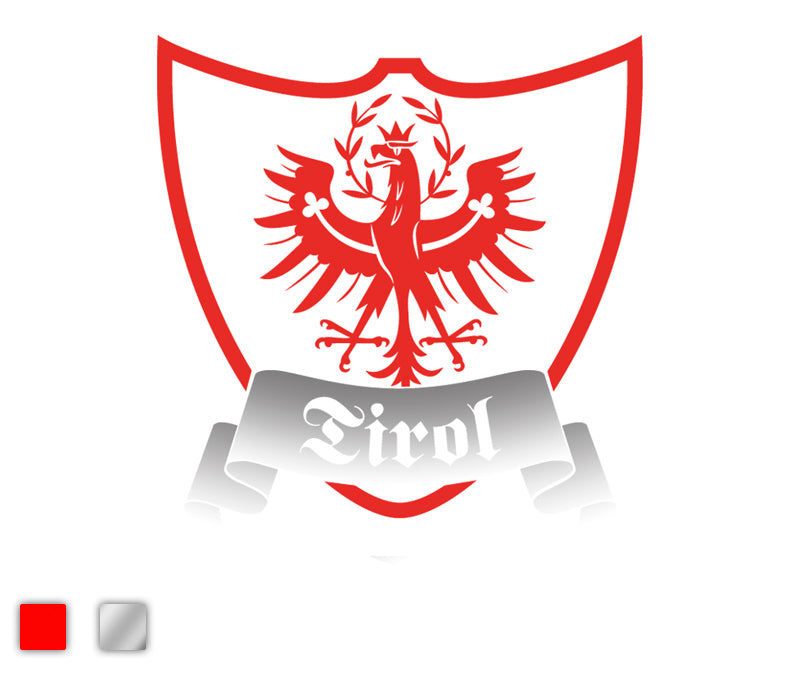 Tirol Wappen Adler rot chrom Autoaufkleber