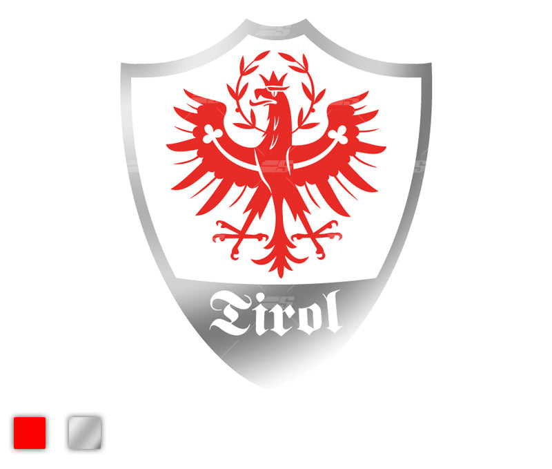 Tiroler Adler mit Schild rot chrom Autosticker