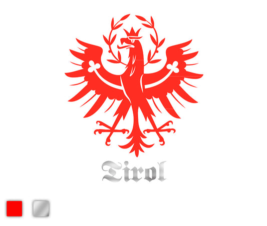 Tiroler Adler rot mit Schriftzug Tirol Autosticker