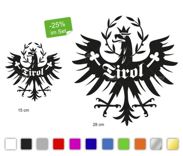 KFZ-Aufkleber SET GROSS Tiroler Adler kompakt