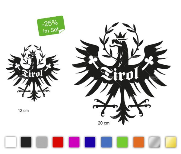 KFZ-Aufkleber SET KLEIN Tiroler Adler kompakt