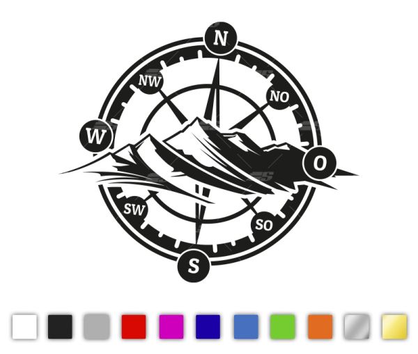 Autoaufkleber Kompass Navigator aus Premium Autofolie inkl. Verkleberakel