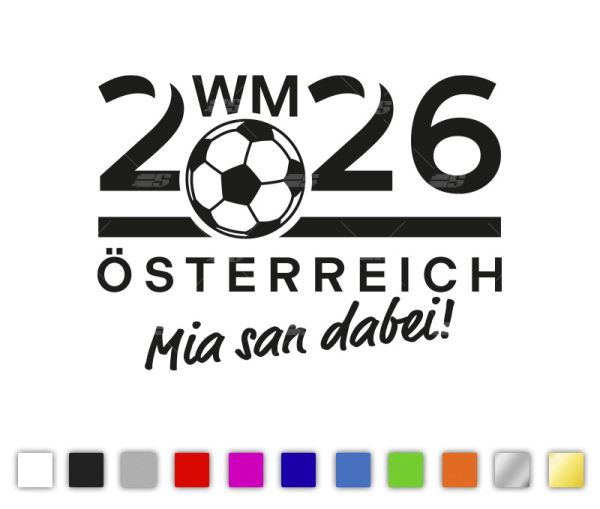 KFZ-Aufkleber Fußball WM 2026 Österreich konturgeschnitten aus Premium Autofolie