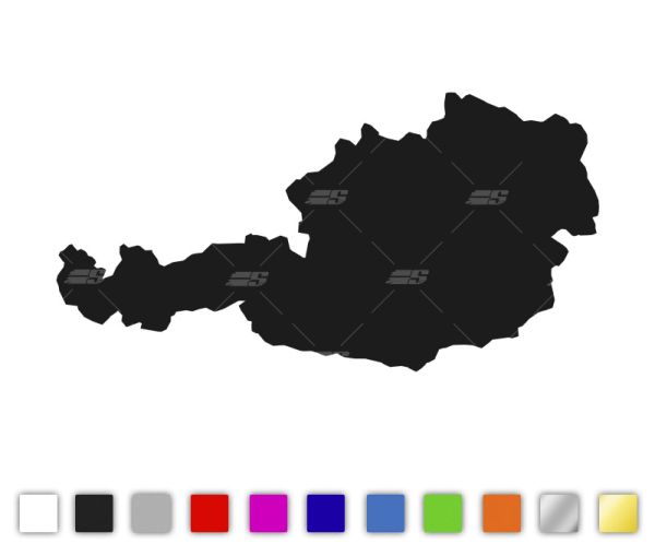 Autosticker Österreich Silhouette konturgeschnitten aus Premium Autofolie