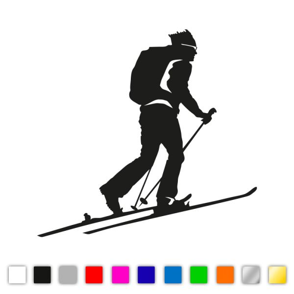 Skibergsteiger / Skitourengeher / Schitouren Autoaufkleber aus Premium Autofolie