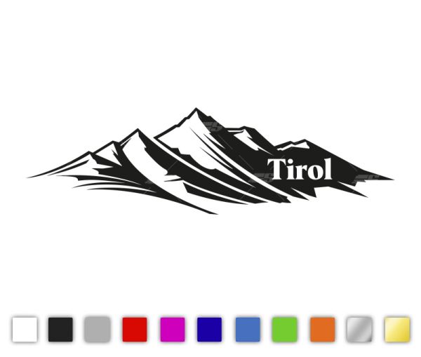 "Meine Tiroler Berge" Autoaufkleber, 1-färbig, konturgeschnitten