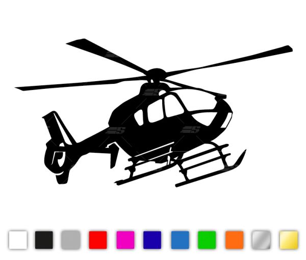 Hubschrauber Autoaufkleber konturgeschnitten aus Premium-Autofolie