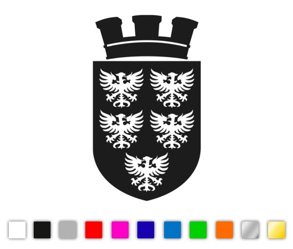 Autosticker Niederösterreich Wappen 1-färbig, konturgeschnitten, in vielen Farben