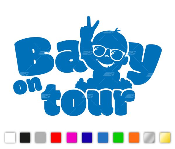 Baby on tour Premium Autosticker in vielen Farben